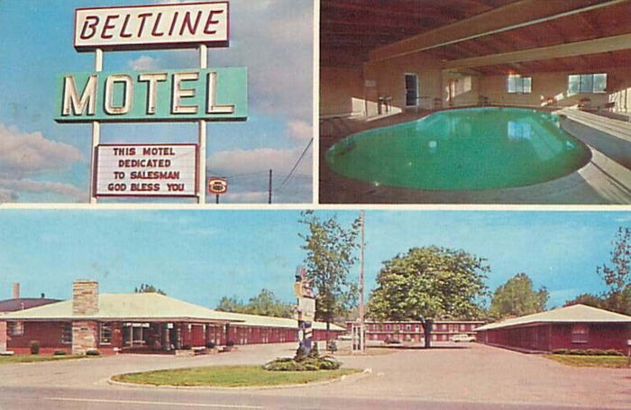 Beltline Motel (Pleasant Motel) - Old Postcard